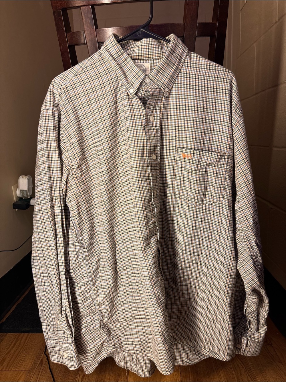 Coastal Cotton 100% Cotton Men’s Plaid Large Button Up Shirt Made In USA